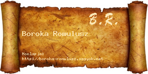 Boroka Romulusz névjegykártya